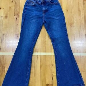 Dark wash flare jeans #flares #70's #jeans #denim #stag